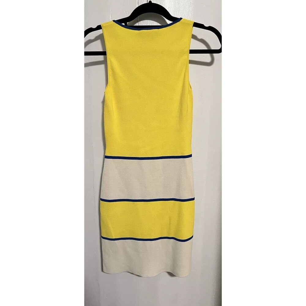 Moschino Boutique Yellow Striped Knit Dress Made in Italy Color block - Picture 4 of 9